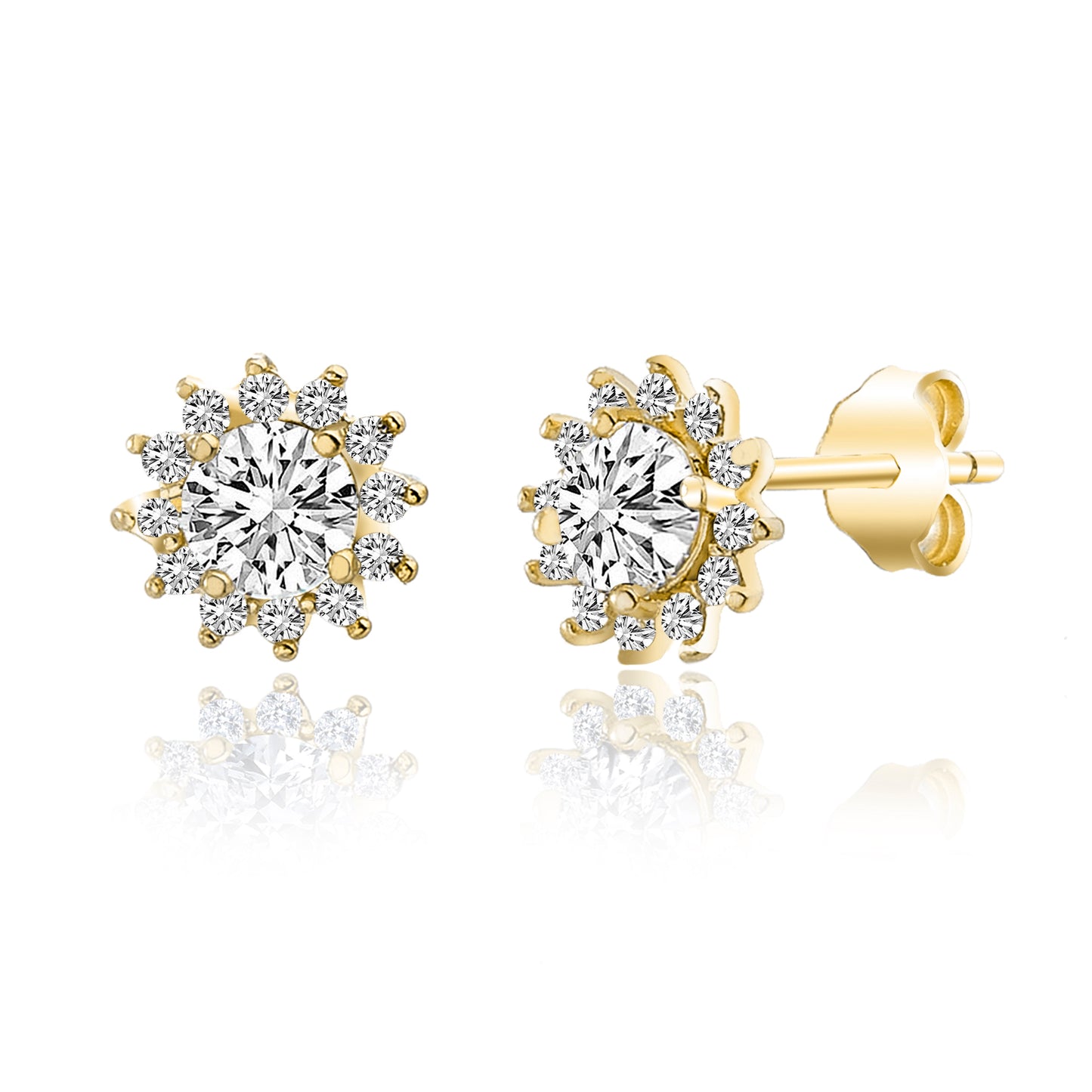 Aretes elegantes estilo flor con zirconias