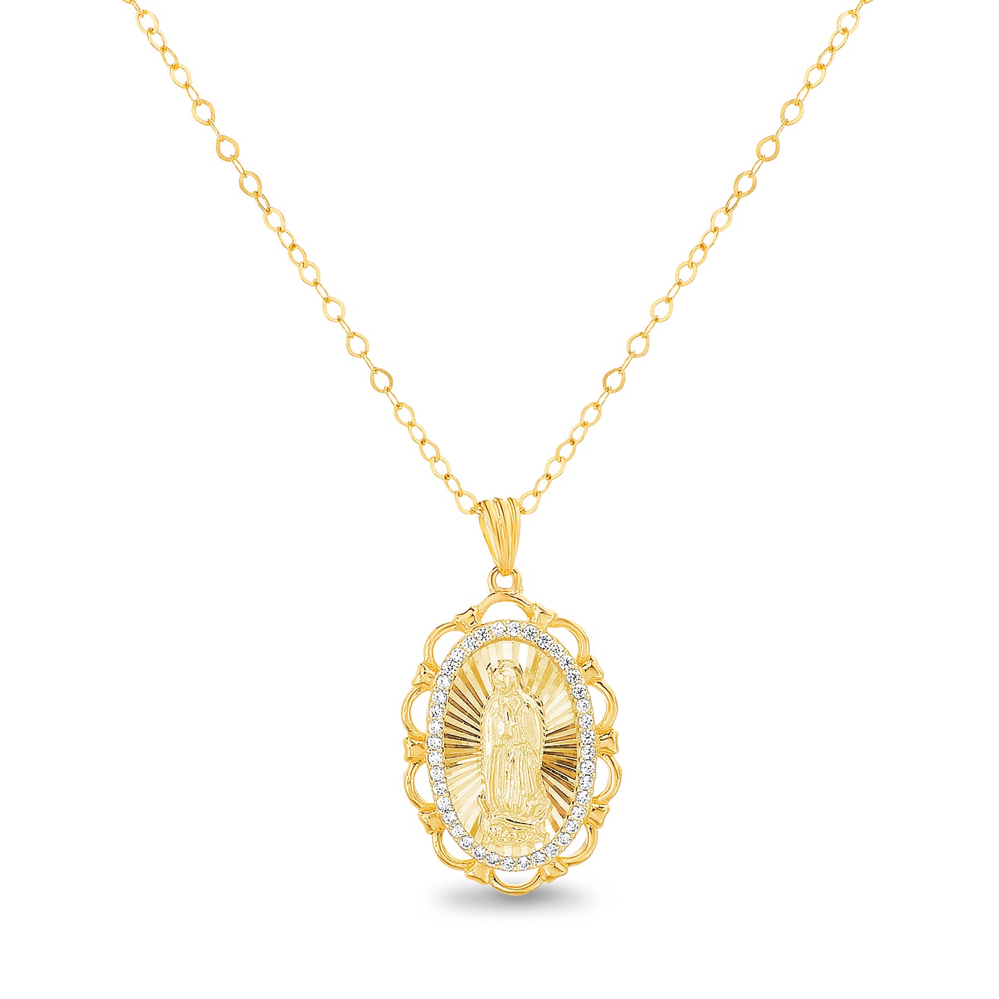 Collar dorado virgen con zirconias