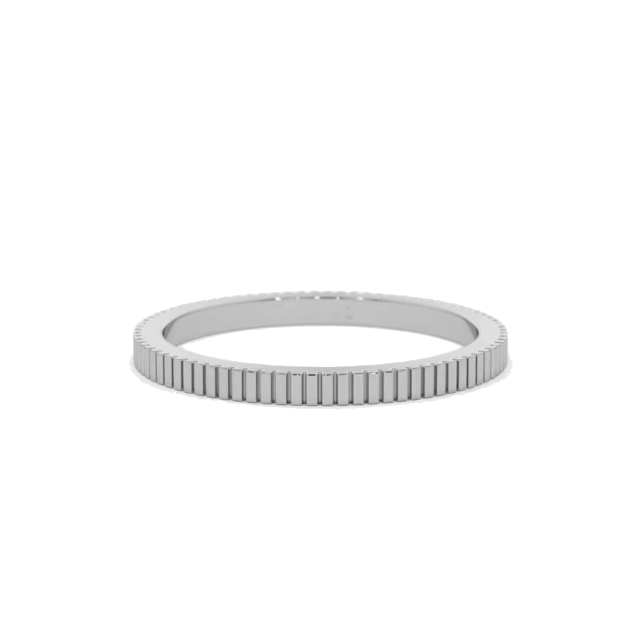 Anillo con rallas plateado