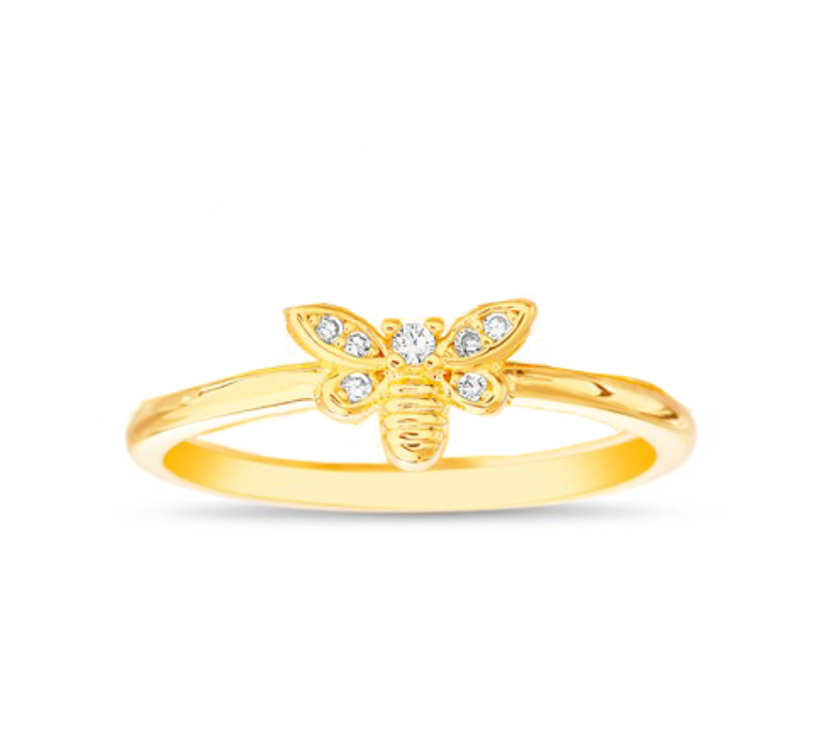 Anillo abeja dorado