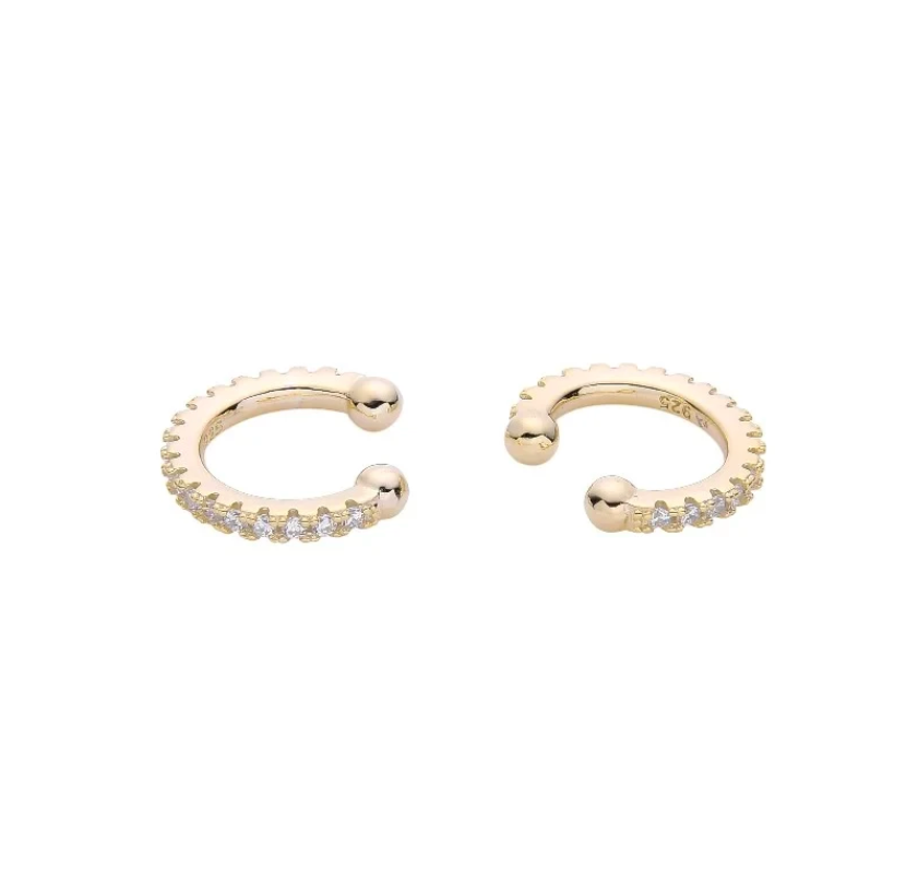 Ear cuff dorado con zirconias
