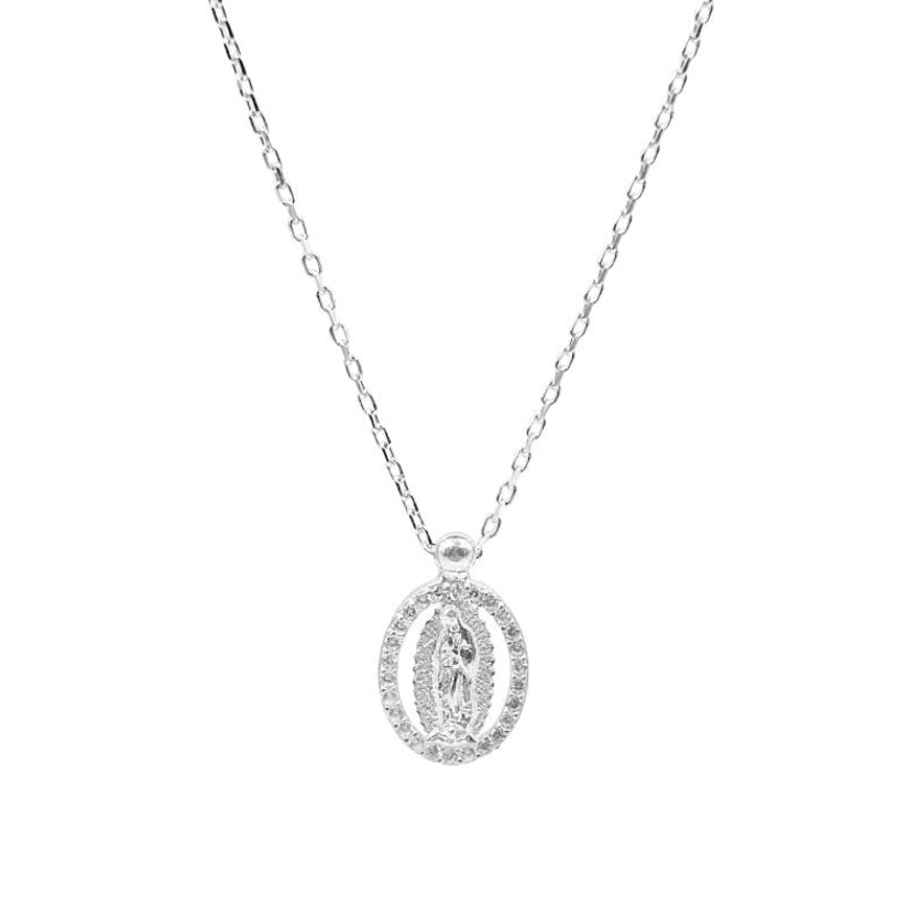 Collar plateado virgen con zirconia