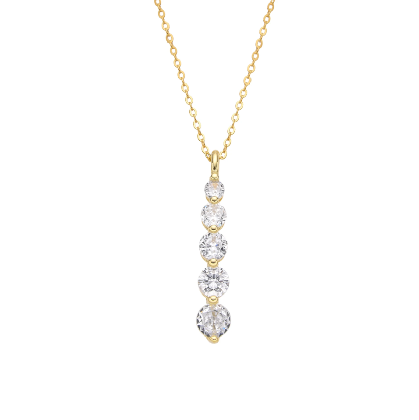 Collar dorado con varias zirconias