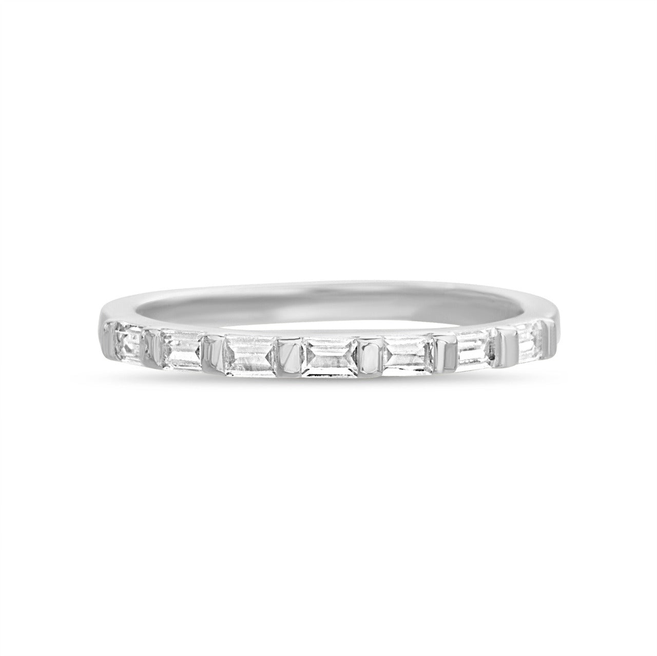 Anillo baguette plateado