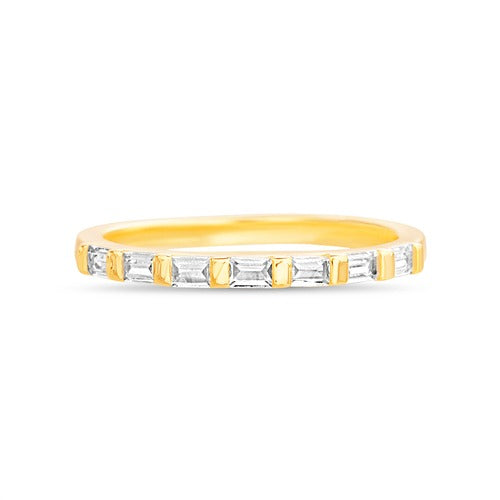 Anillo de baguette dorado