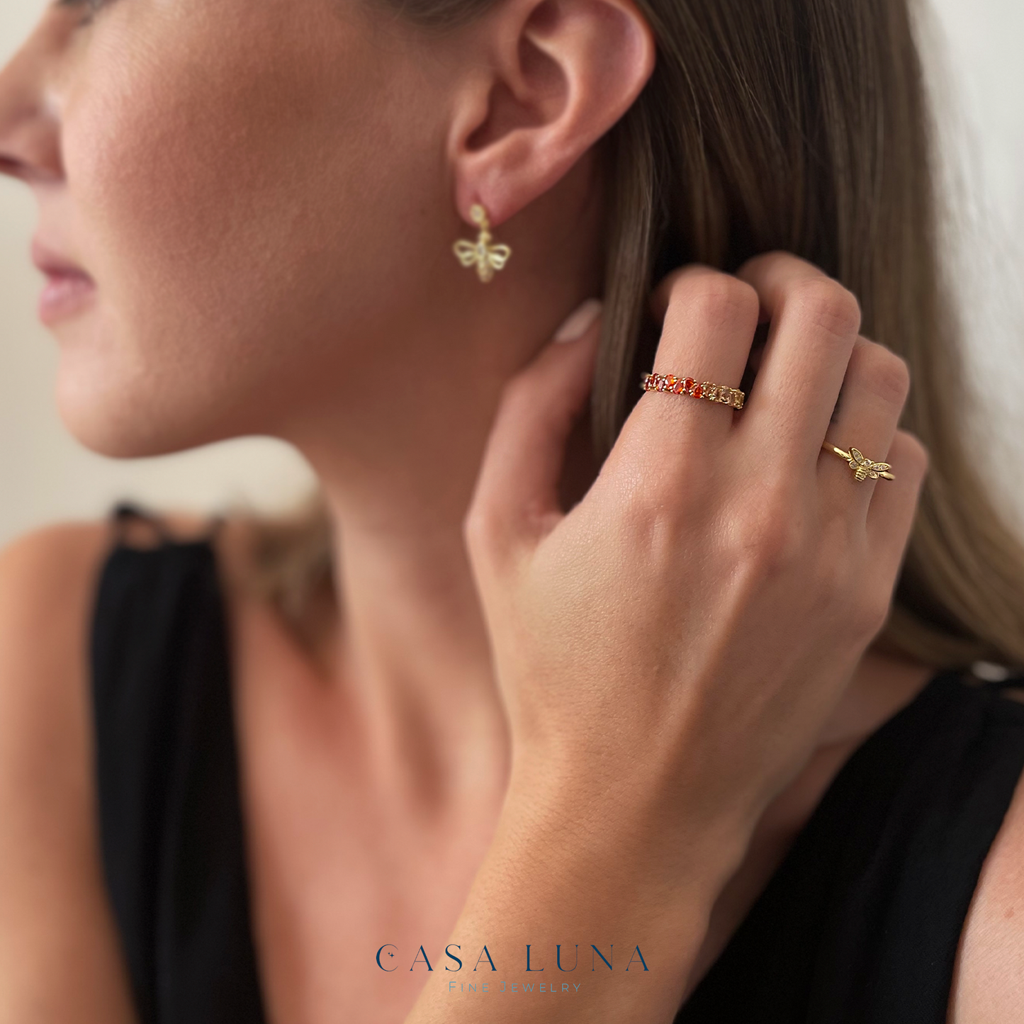 Anillo abeja dorado