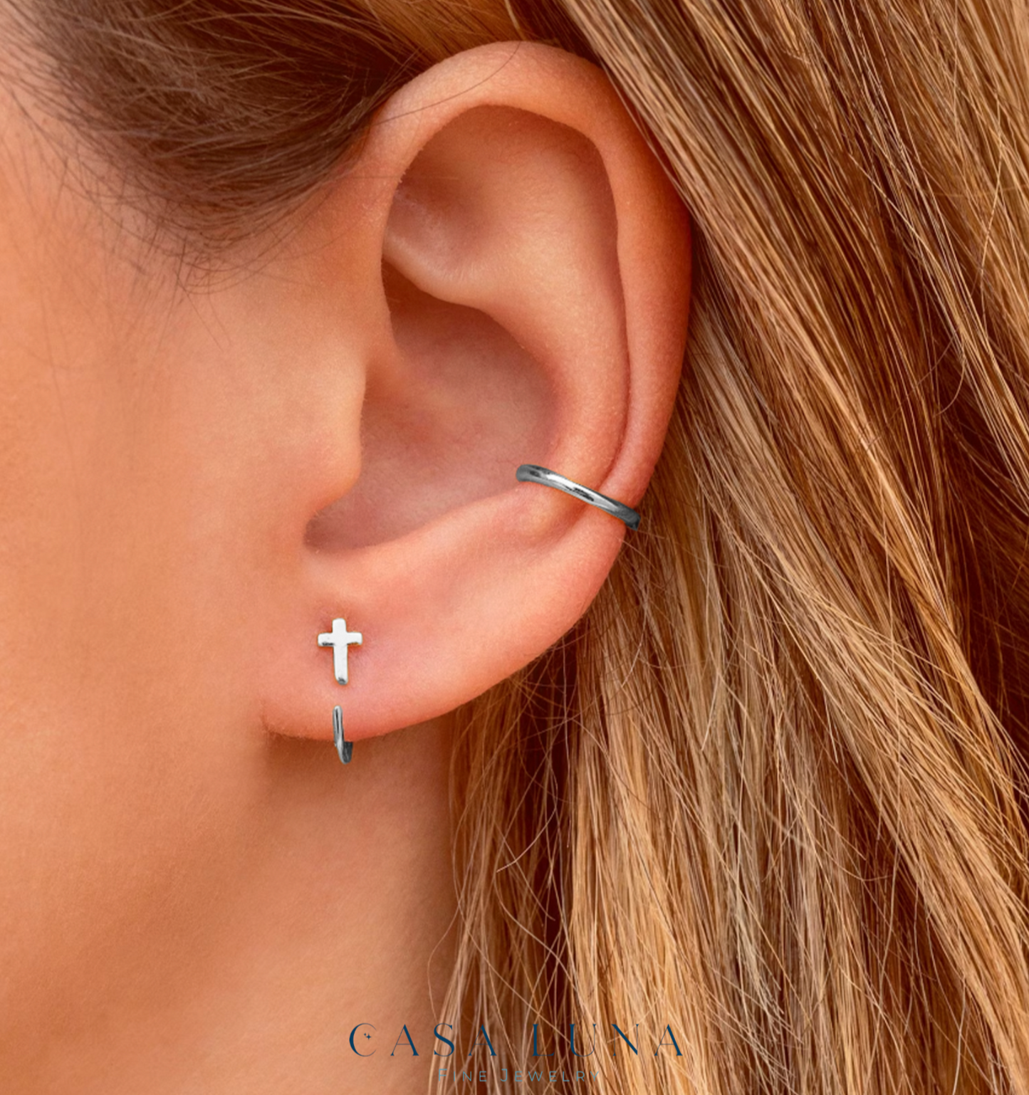Aretes piercing de cruz