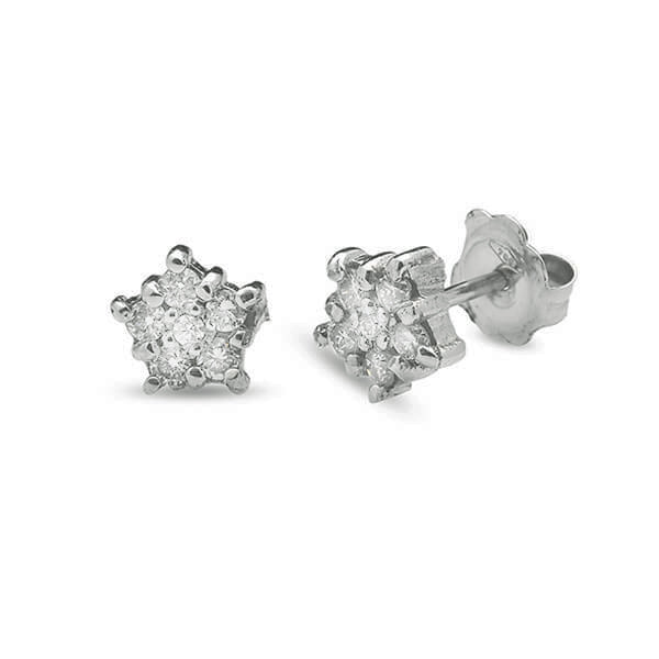 Aretes de estrella plateados