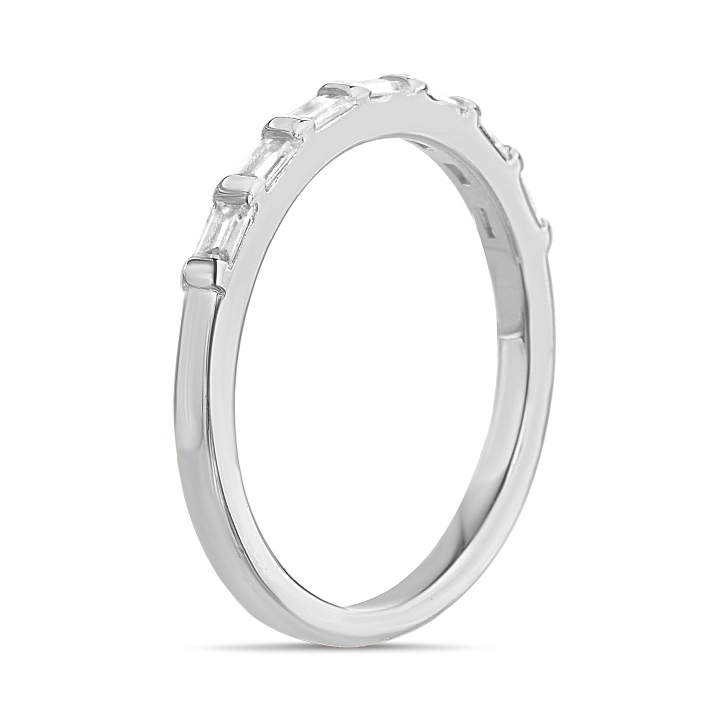 Anillo baguette plateado