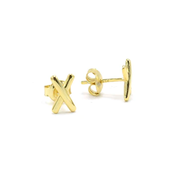 Aretes de x dorados