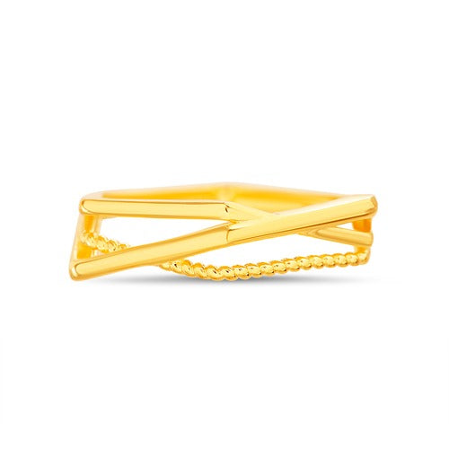 Anillo doble hexagonal pulido