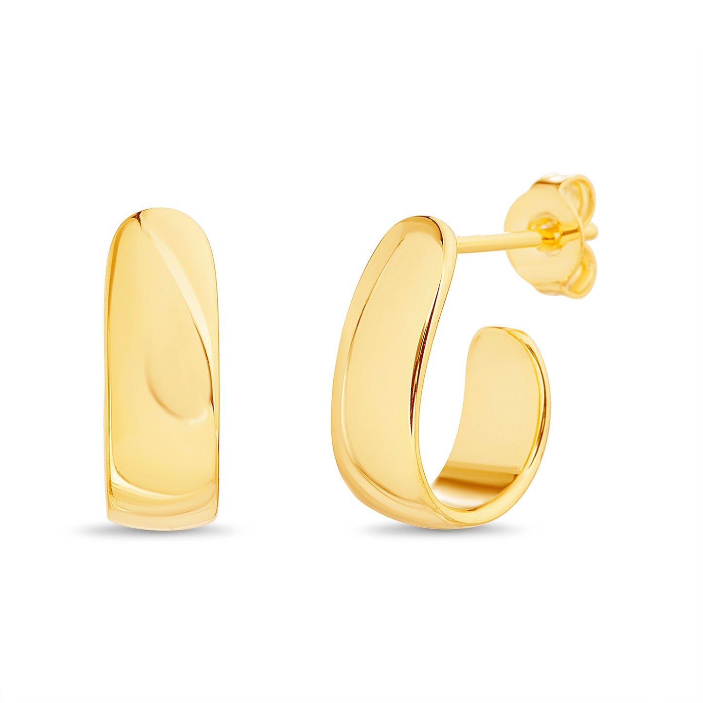 Aretes dorados half hoop