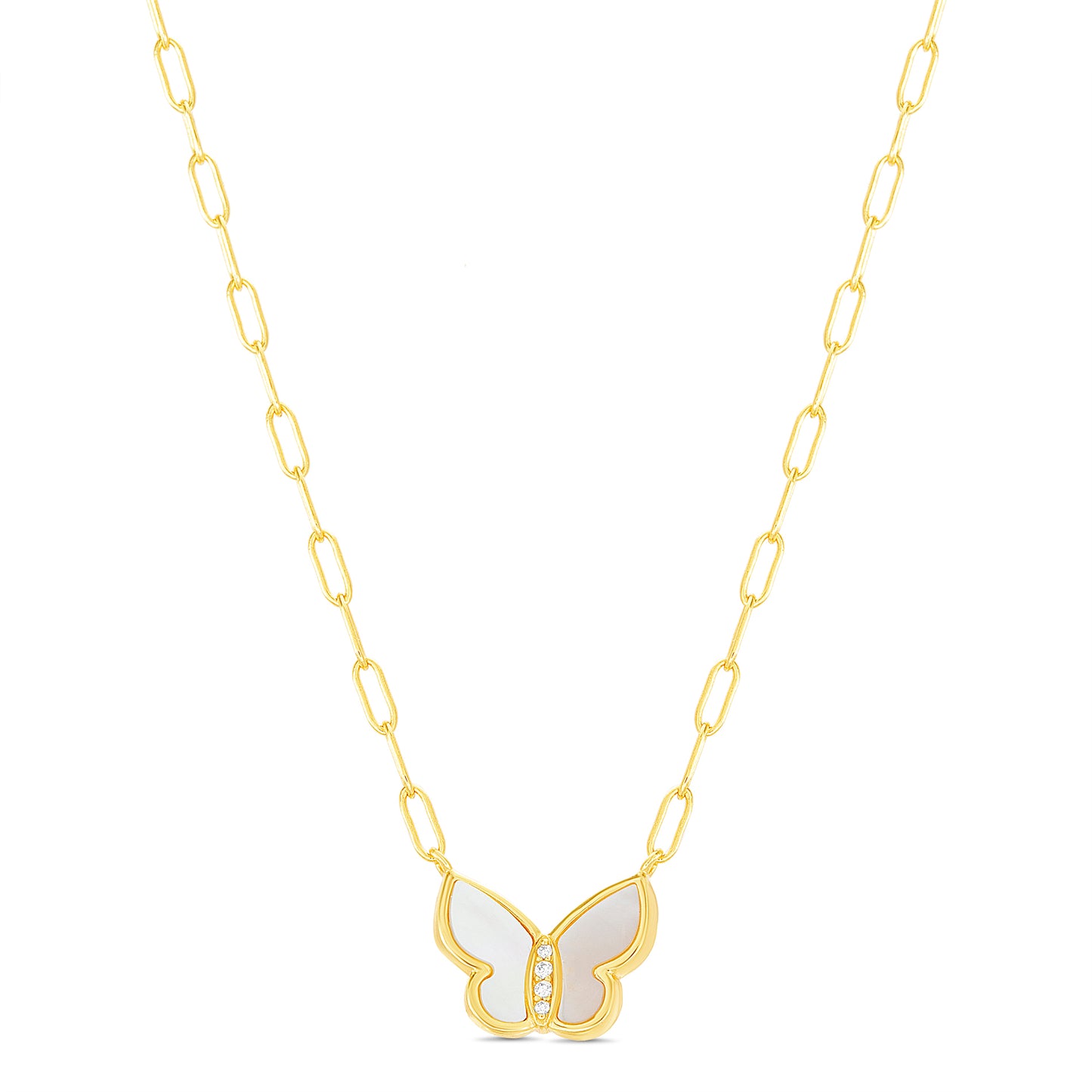Collar dorado mariposa de concha nacar