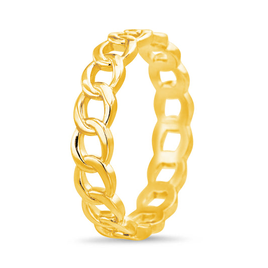 Anillo de eslabones dorado