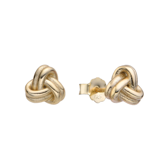 Arete dorado forma de nudo