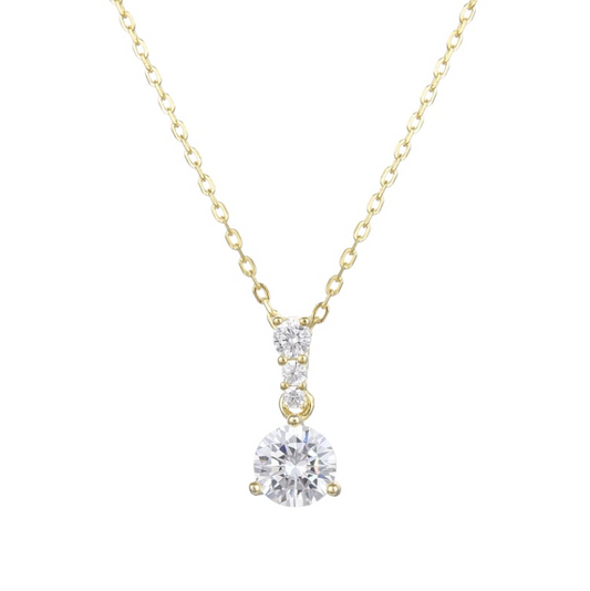 Collar dorado con zirconia grande colgante