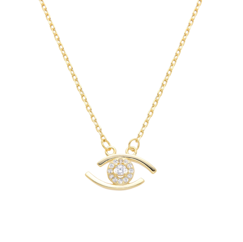 Collar dorado ojo de zirconia