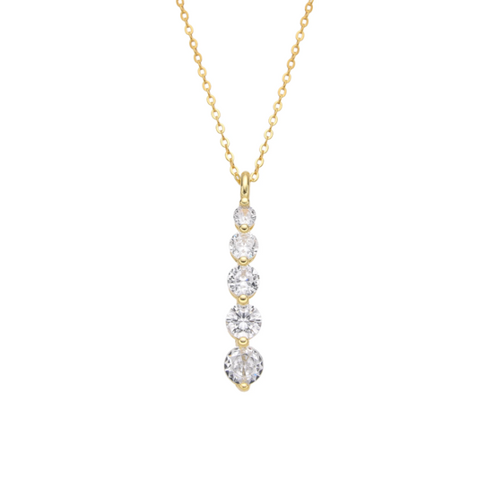 Collar dorado con varias zirconias